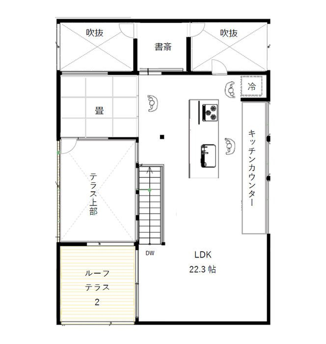 R+house 月寒東モデルの間取り（2F）