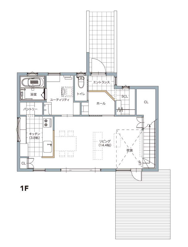 リノベーションコンセプトシリーズ　Oasis（オアシス）の間取り（1F）