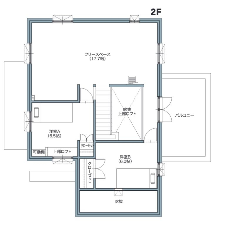 ココティーク月寒東モデルの間取り（2F）