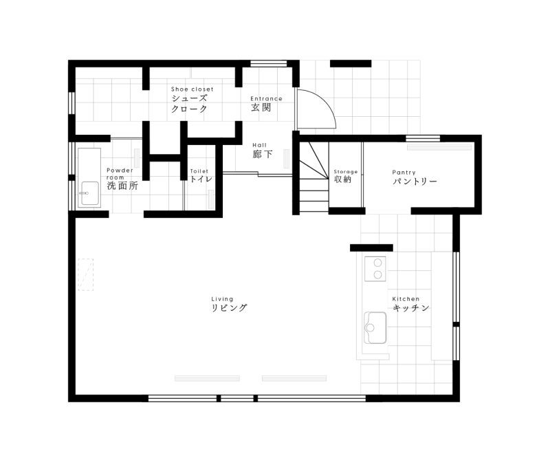 設計士と描く、上質な暮らしの間取り（1F）