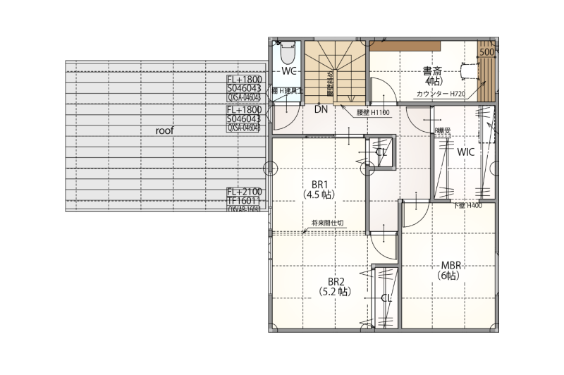 サウナでととのう家の間取り（2F）