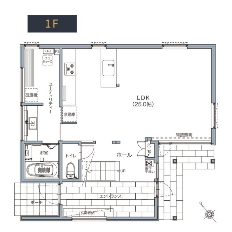 Flaner福住モデルハウスの間取り(1F)