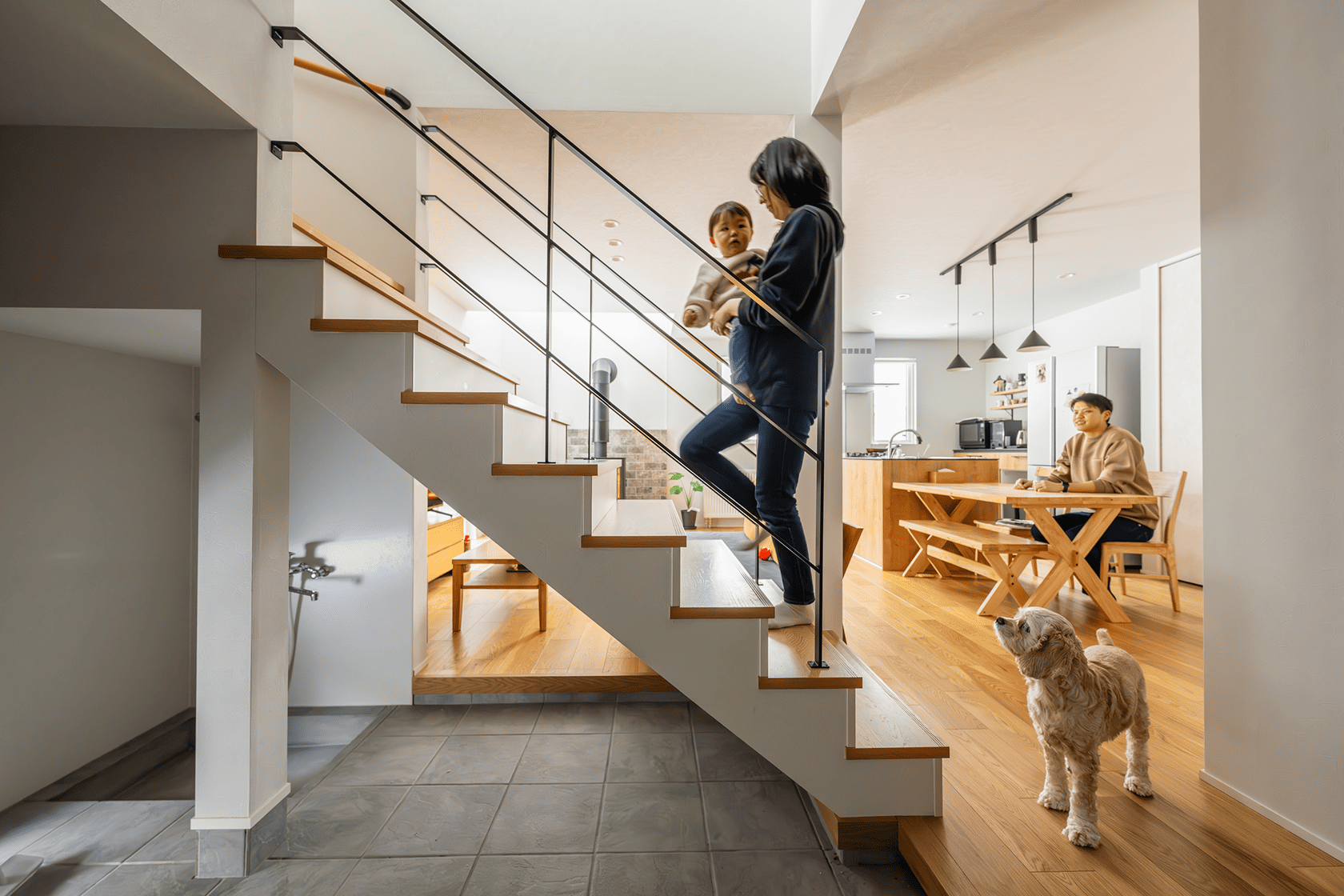 愛犬と楽しく暮らす薪ストーブの家