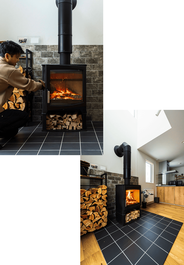 愛犬と楽しく暮らす薪ストーブの家