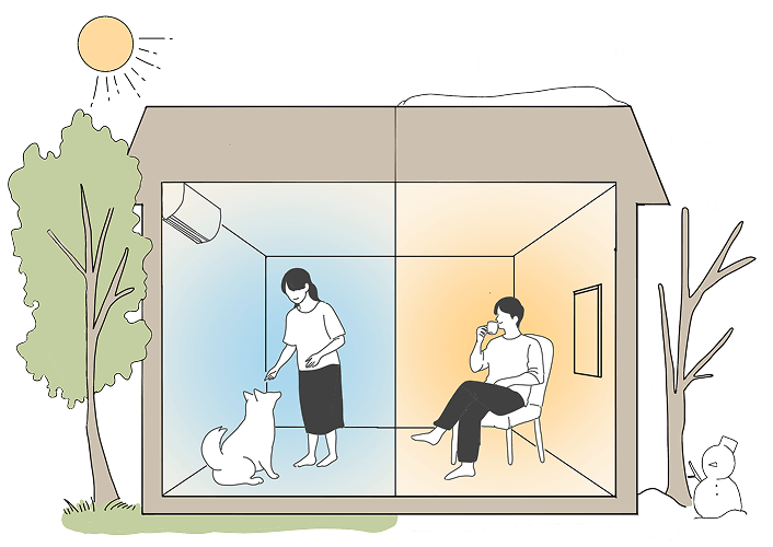 冬も夏も安心できる快適な家のイメージ