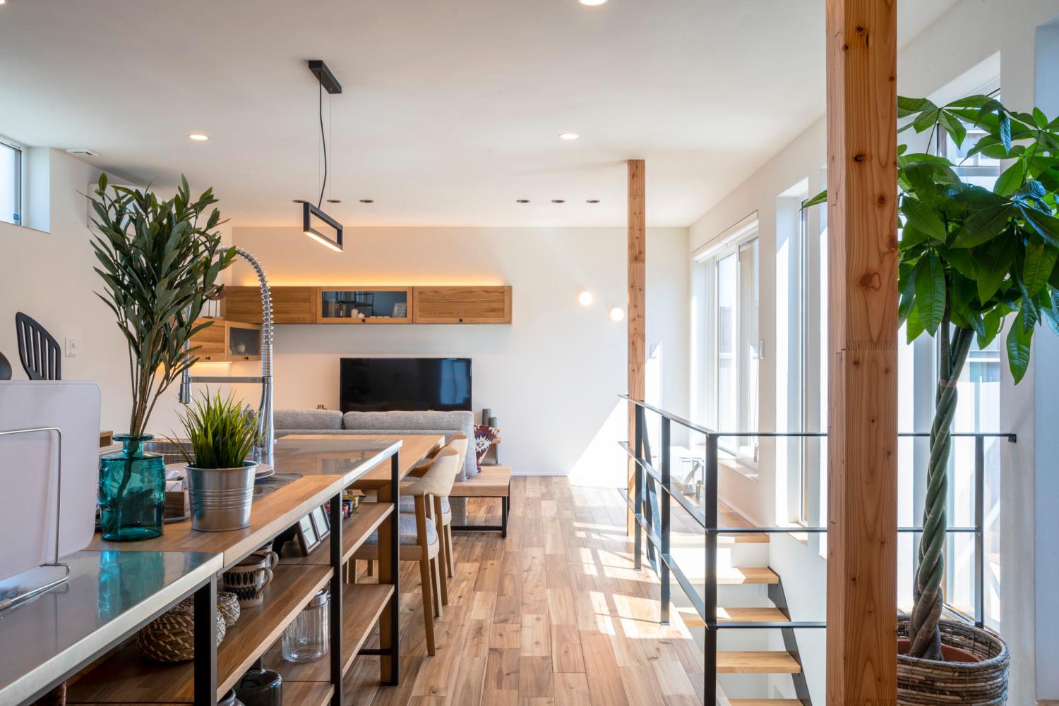 高気密で効果的な換気ができる家のリビング