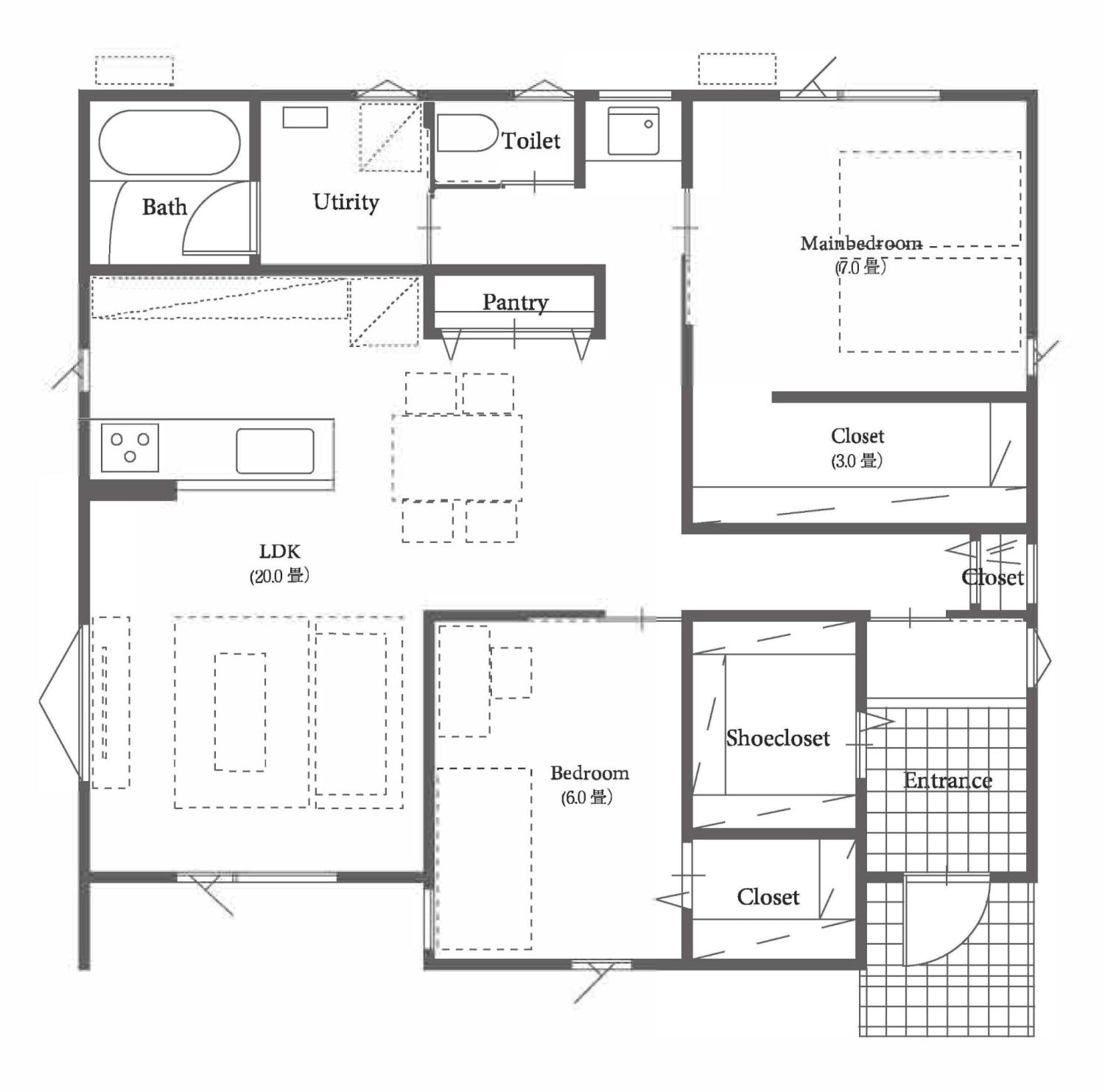 【2～3人家族向け】収納にこだわった平屋