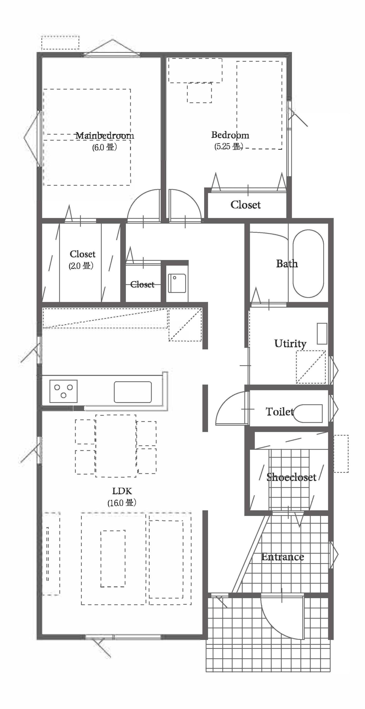 【2～3人家族向け】生活動線にこだわったシンプルな平屋