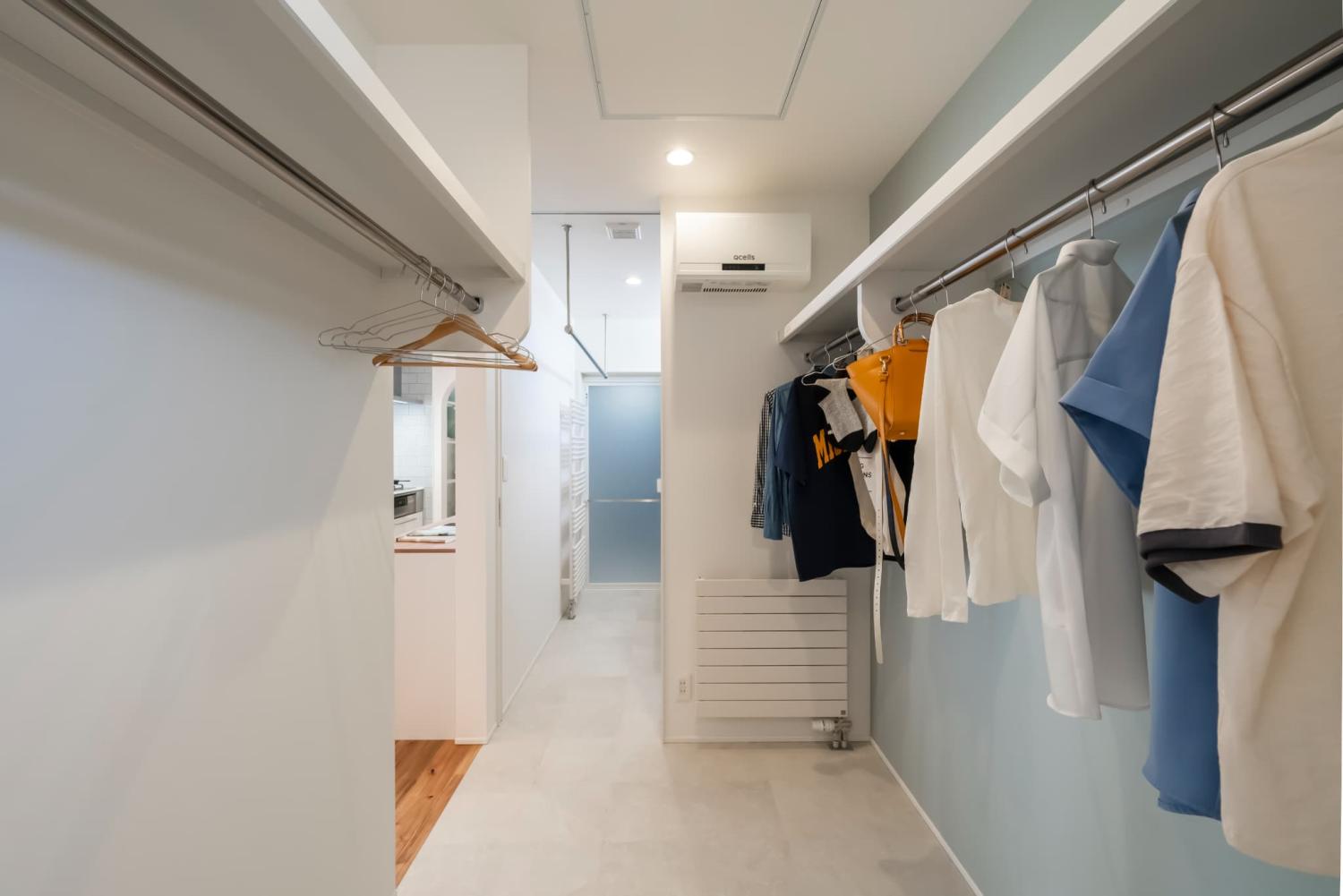 水回りに近く家事動線が良いウォークインクローゼット