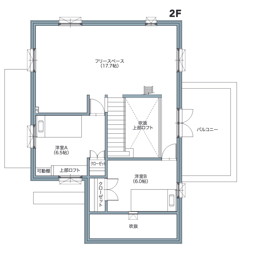 ココ・ティーク 2F間取り図(参考)